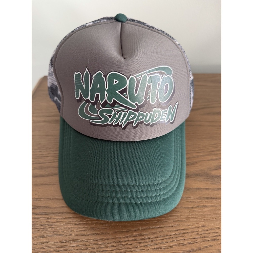 Naruto Shippuden Trucker Hat Reason Clothing Gray Green Mesh Snapback Anime NWT